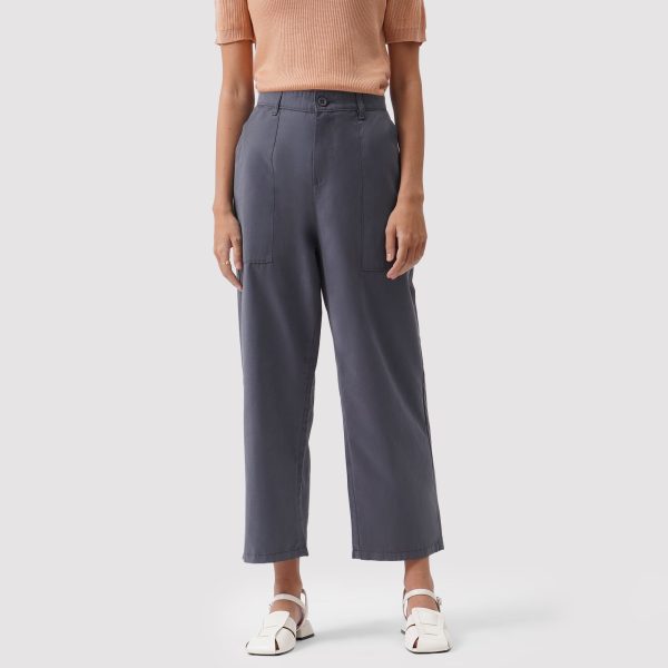 Straight Leg Trousers With Patch Pockets